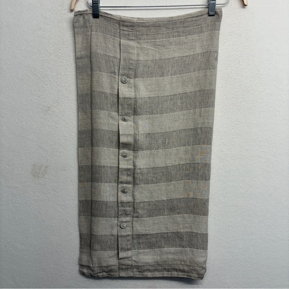 Leitner Leinen Linen Euro Pillowcase One Sham Stripe Gray - Picture 4 of 8